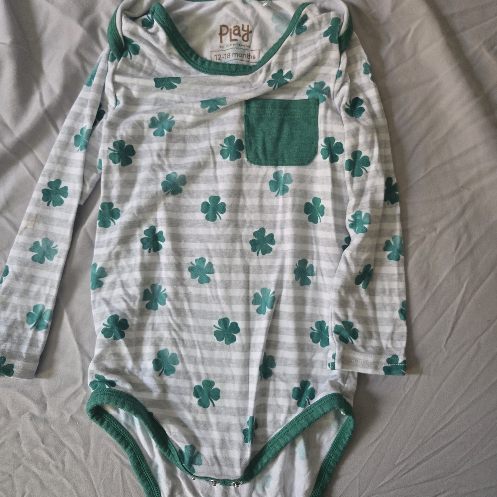 Little Sleepies Green Shamrock Onesie